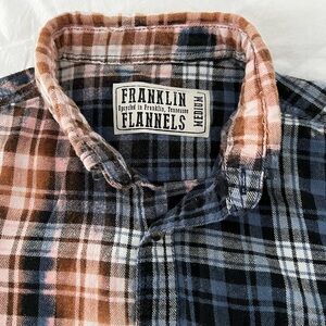 Women's Plaid Button Down Shirt - Blue and Brown
